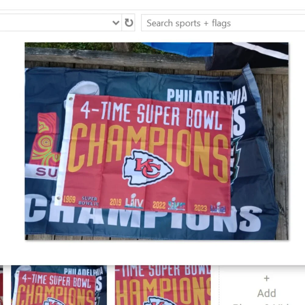 NEW Kansas City Chief 2x3 Double Sided NFL Flag 4 Time Super Bowl Championss
